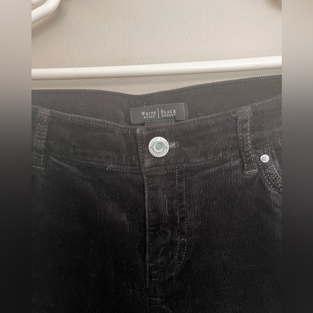 White House black market noir slim leg black corduroy pants size 4R - Picture 3 of 6